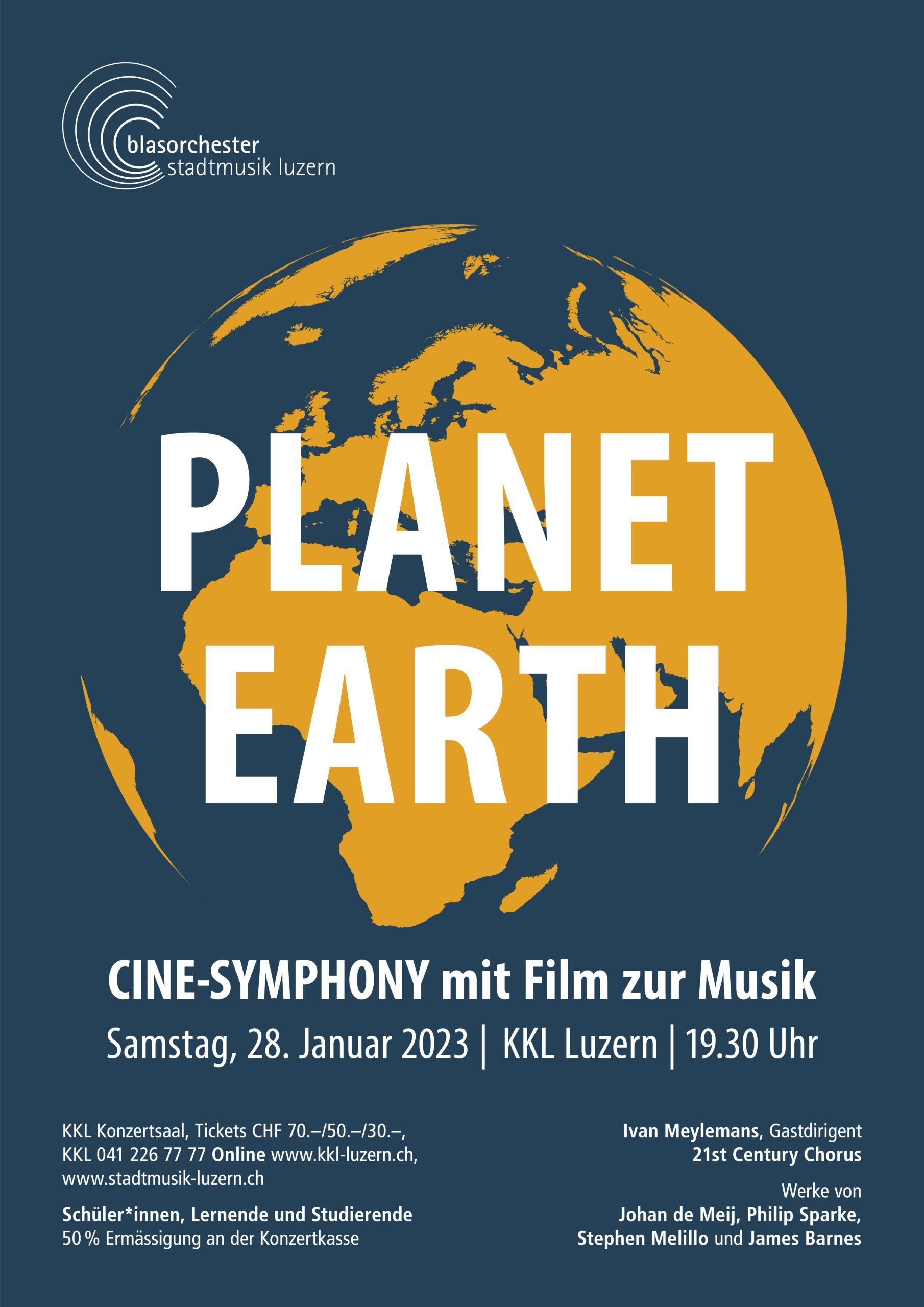 Planet Earth Poster Blasorchester Stadtmusik Luzern