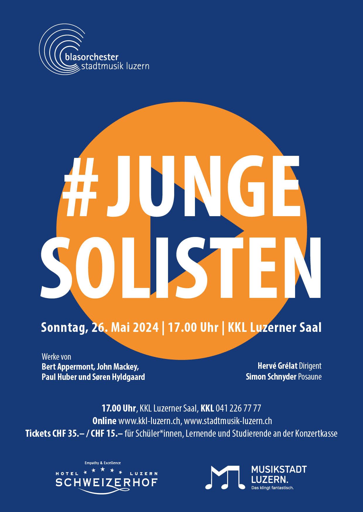 Junge Solisten Poster Stadtmusik Luzern