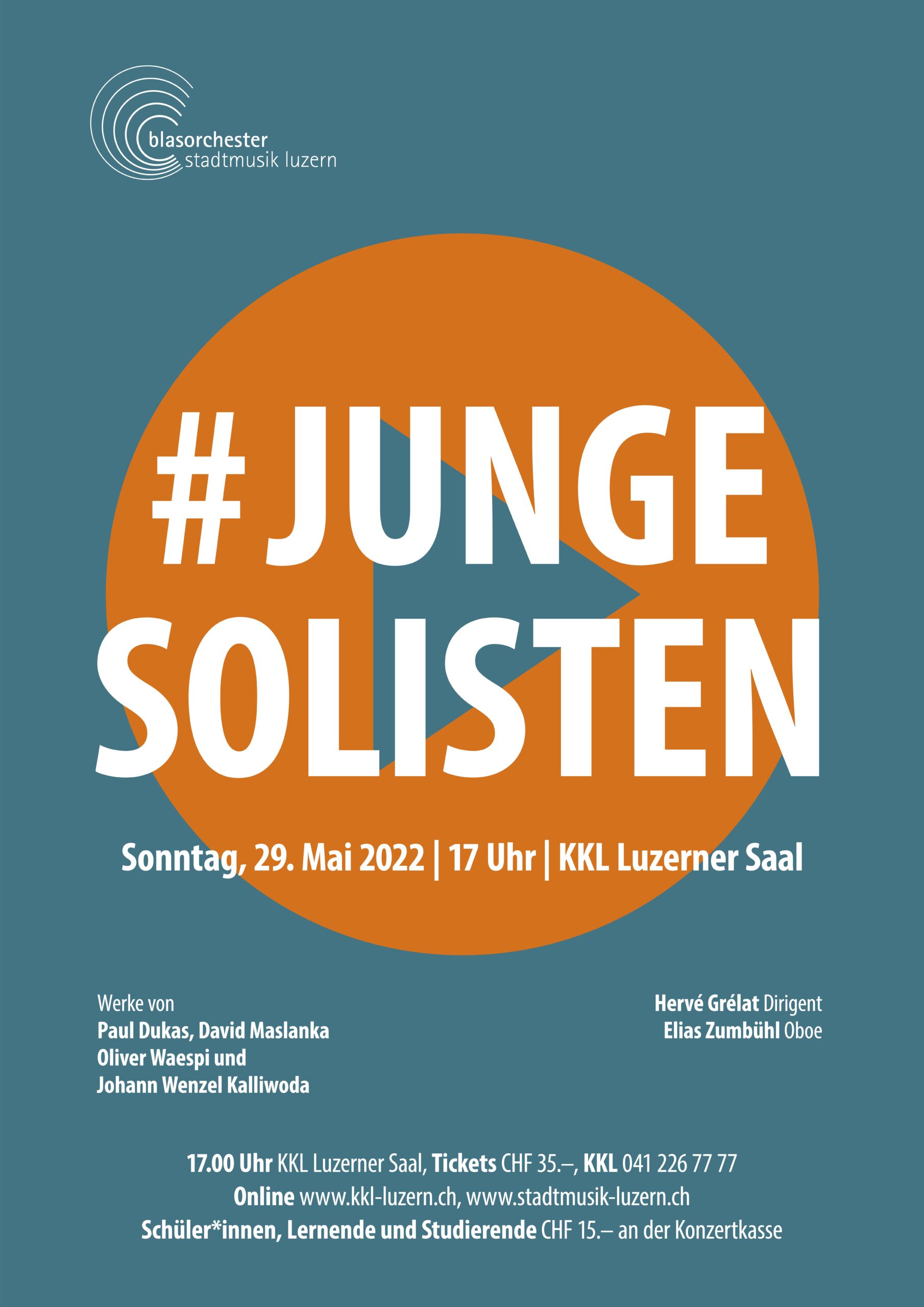 Junge Solisten Poster Blasorchester Stadtmusik Luzern